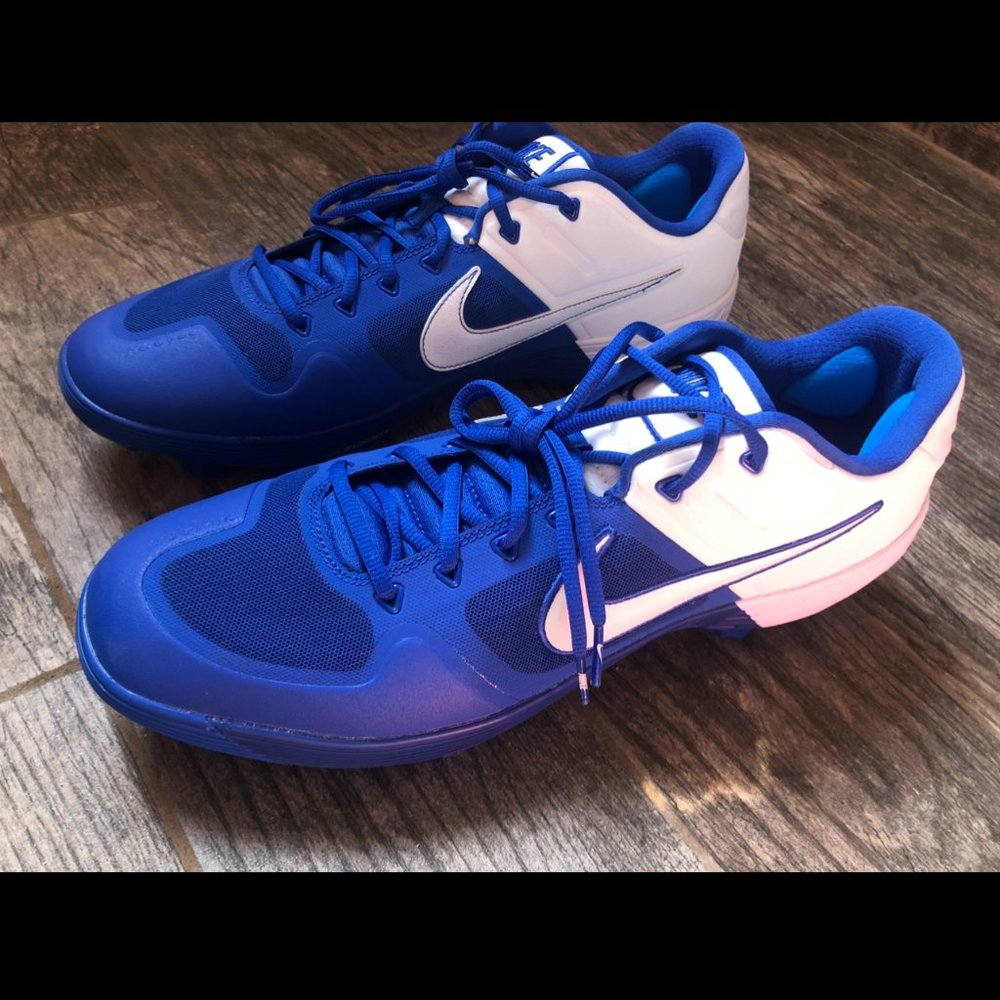 Nike Alpha Huarache Elite 2 MCS Baseball Cleats - Blue / White